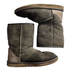 UGG Gray and Tan Shearling Boots